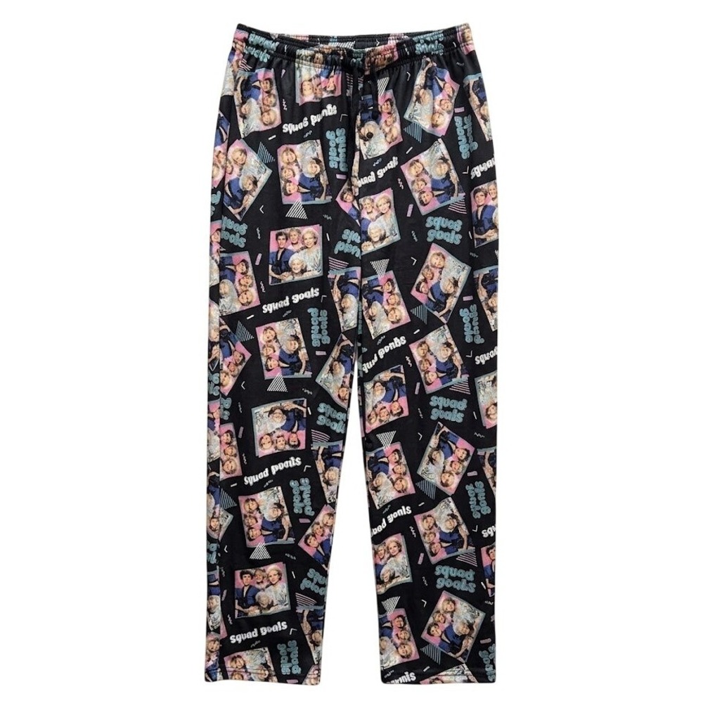 The Golden Girls Pajama Pants XLarge Black 80s Graphic Lounge Sleep Unisex
